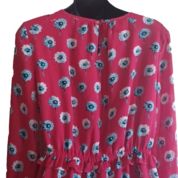 J . Crew floral dress size 2.Red with Blue and off white flowers. Beautiful. - Picture 9 of 15